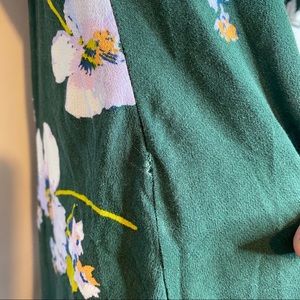 Free People | Dresses | Free People Green Floral Dress With Flare ...